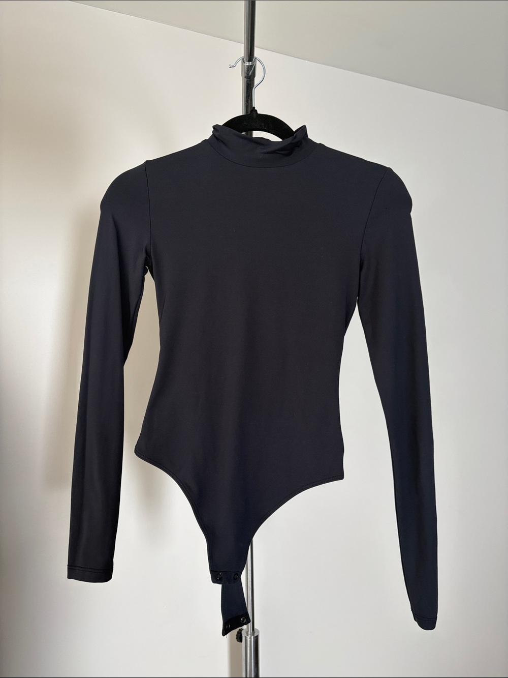 Aritzia Black Long-Sleeve Mock Neck Bodysuit
